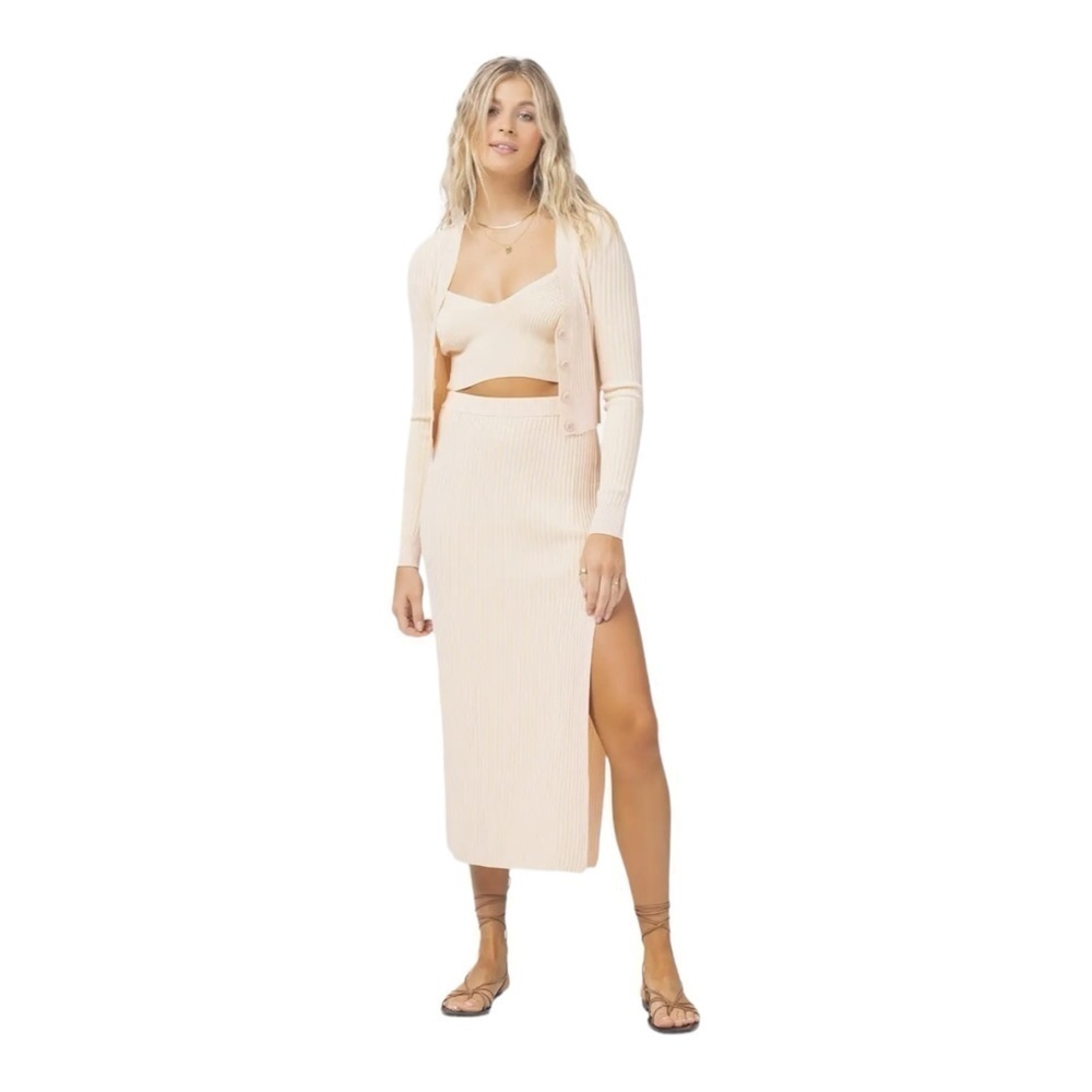 L*Space Sundown Cardigan, Top, and Skirt Set in Pink/Yellow NWT